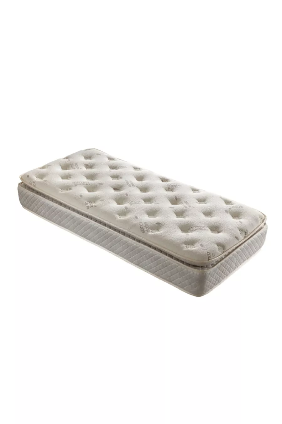 Matelas à ressorts orthopédique Golden avec surmatelas en plumes d'oie * Matelas bébé en coton biologique