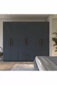  Lavinya Lux Armoire 6 Portes 2 Tiroirs Noyer-Anthracite Gris