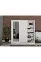 Armadio con specchio scorrevole in MDF Samira, bianco - MDF di prima qualità completa