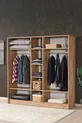 Armoire  Diva 5 portes avec étagères compartimentées et patères, pin atlantic et anthracite,  cm