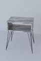 Table de chevet Elite en métal avec pieds - Marbre blanc