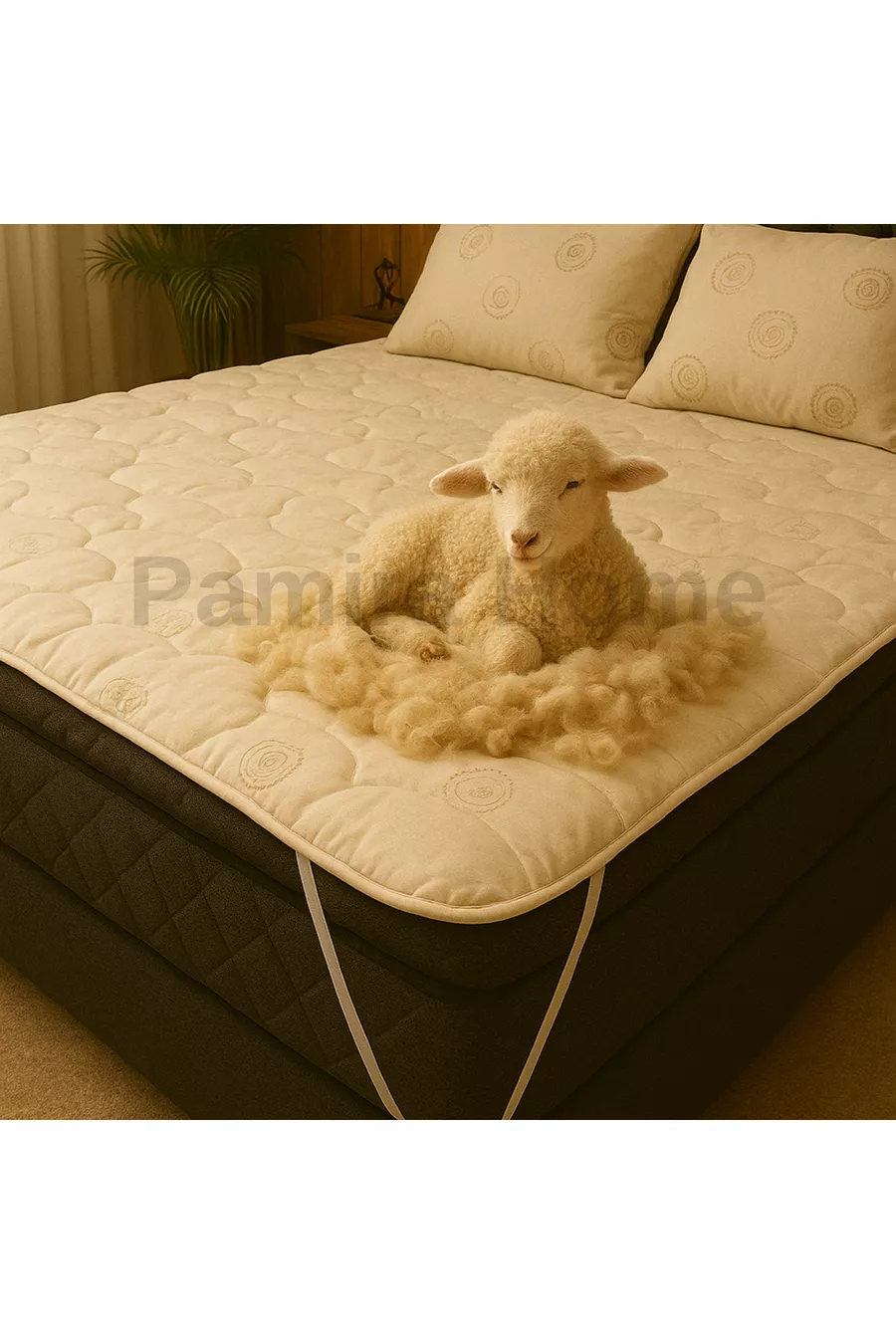 Protège-matelas en laine d'agneau Mérinos, Protection de lit ( % LAINE D'AGNEAU MÉRINOS)