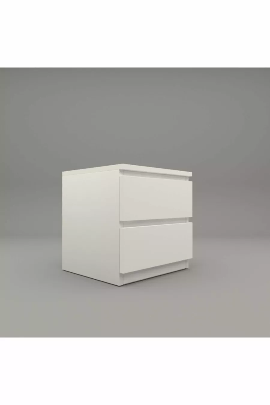 Umut White  cm Nightstand with 2 Drawers