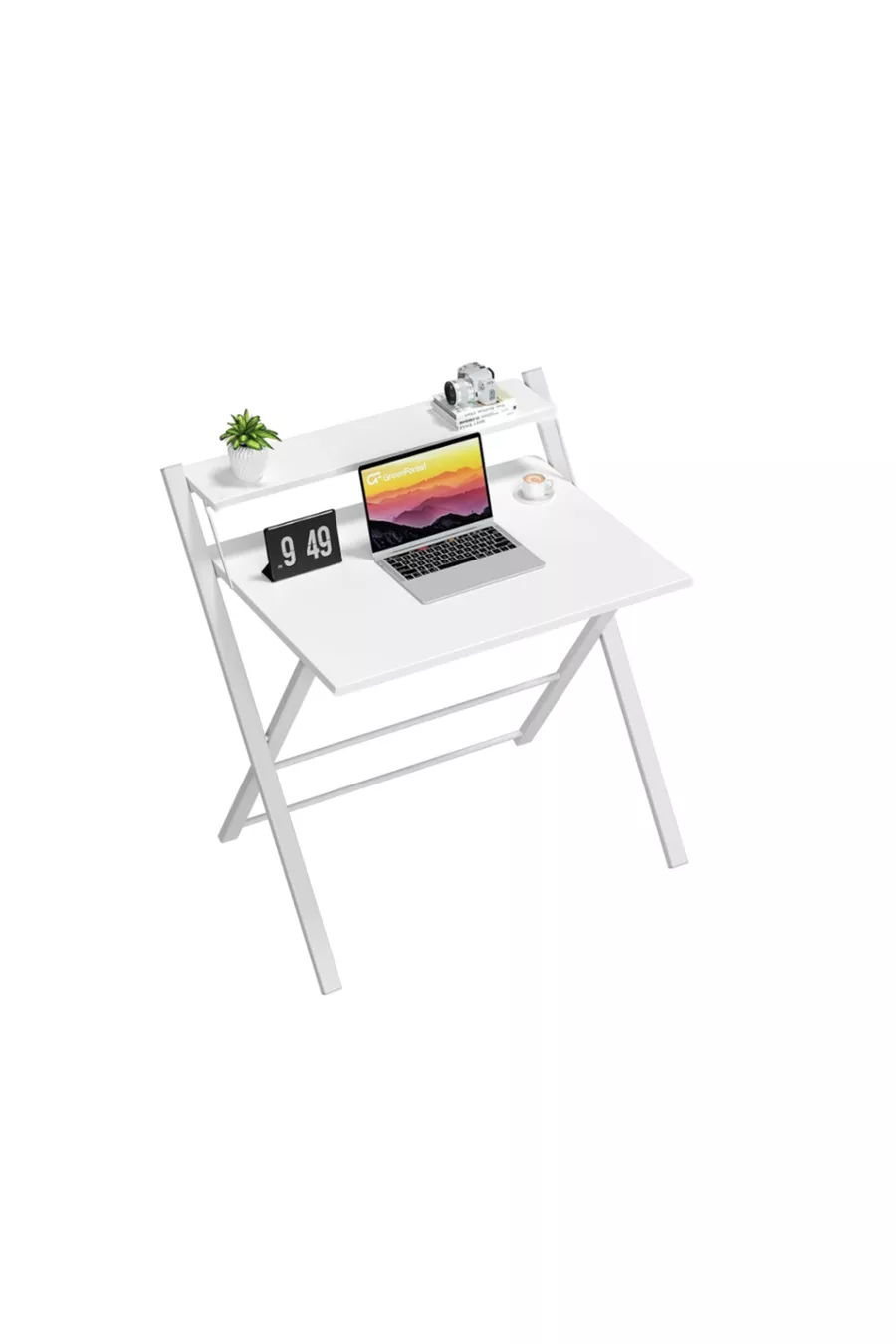 Table d'ordinateur portable élégante et durable avec pieds en métal non vacillants, bureau pliant, table de travail pour ordinateur portable