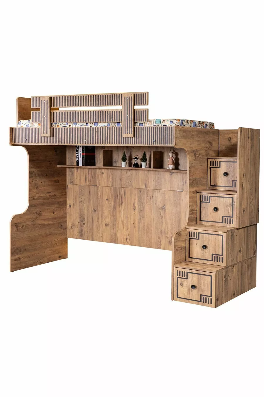 Stapelbed, Natuurlijke Stapelbed Bed, Tafel