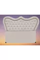 Tête de lit Alc Zümra Lit double en duvet de poulain crème capitonné