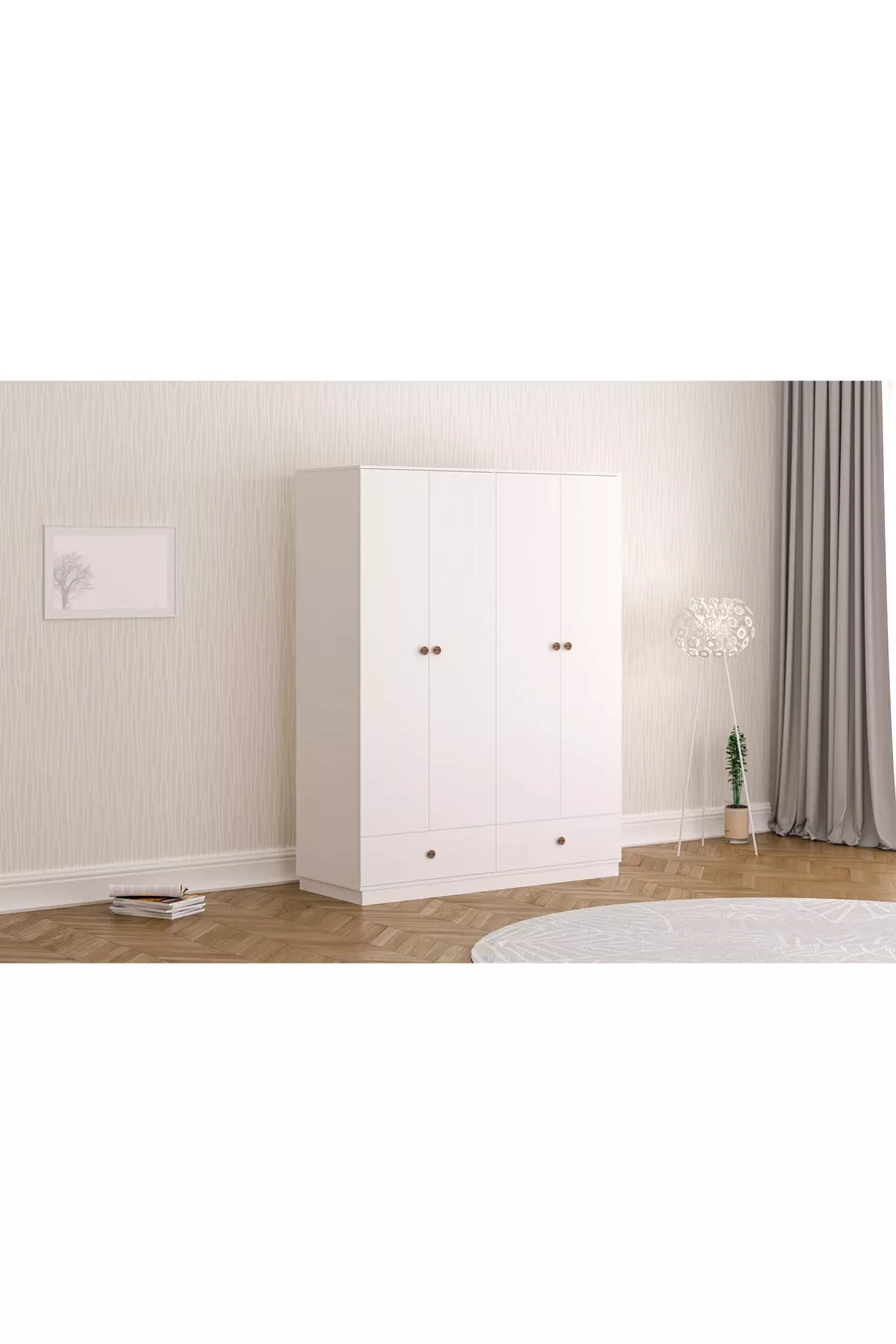 Guardaroba Elif Modern 4 Ante 2 Cassetti