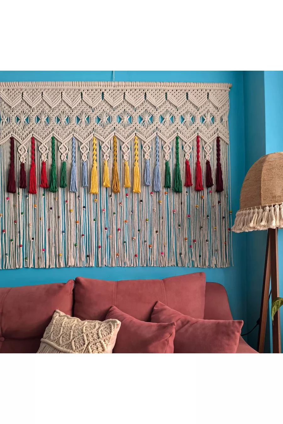 Macramé Bedhoofdbord Veelkleurig