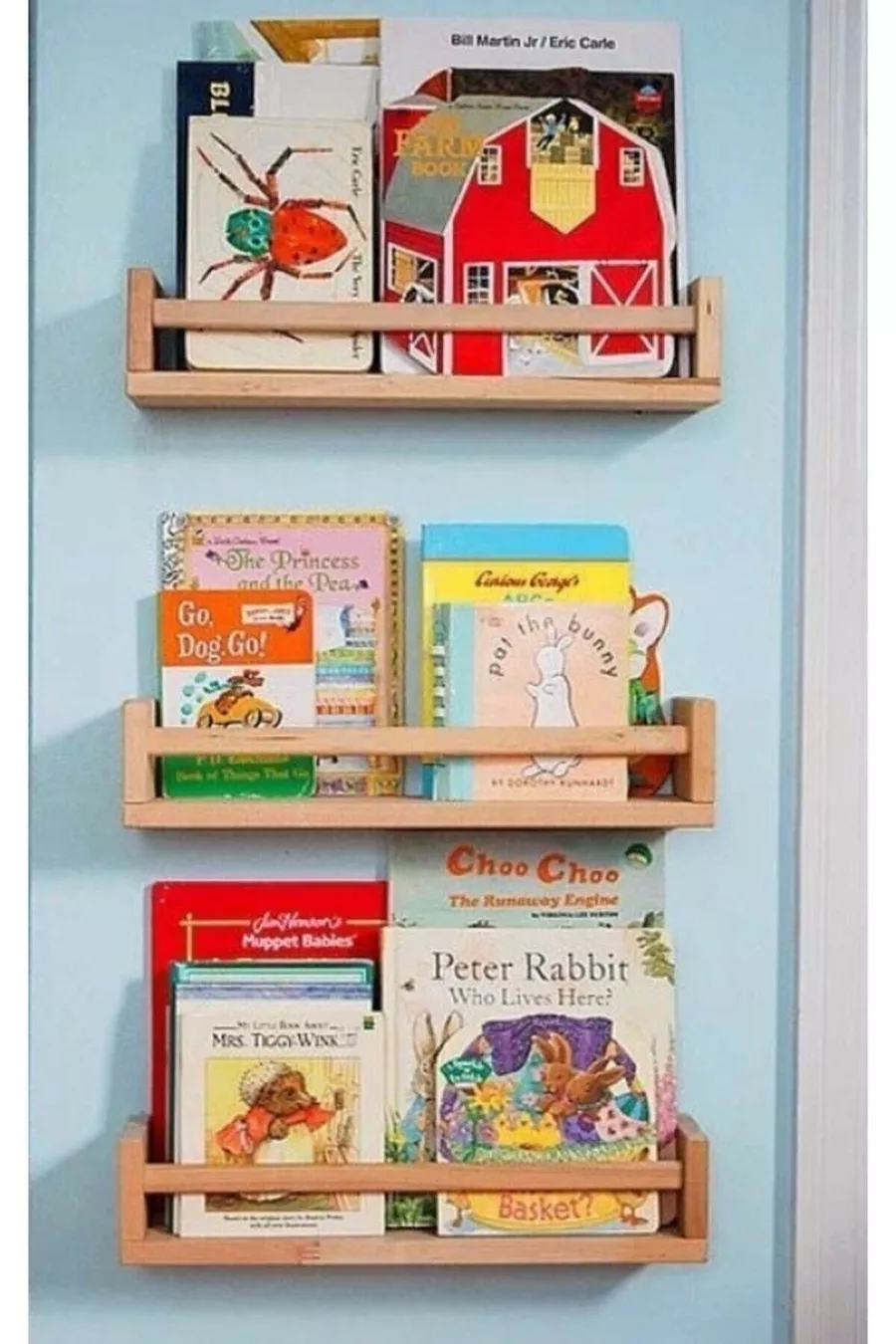Bibliothèque Montessori Étagère Murale pour Chambre d'Enfant et Bébé Bibliothèque en Bois 3 Pièces  cm
