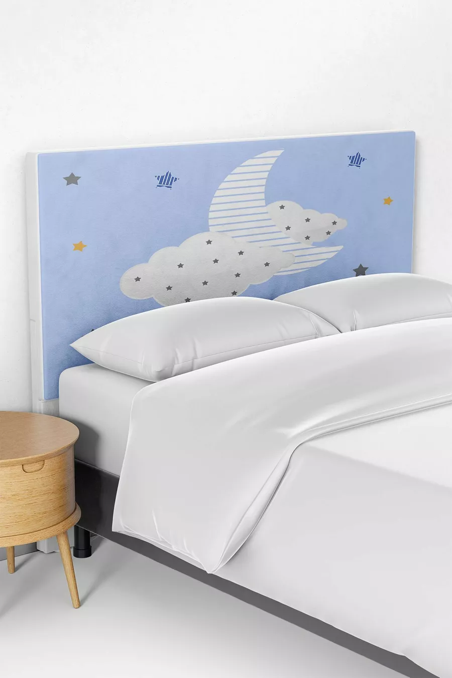 Housse de tête de lit pour chambre d'enfant avec motif sommeil Zzz bleu