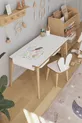 Table d'activité avec rouleau de papier à dessin, ensemble table et chaises lapin pour enfants