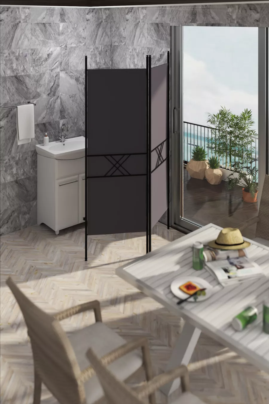 PARAVENTO RETODESIGN A 2 ANTE