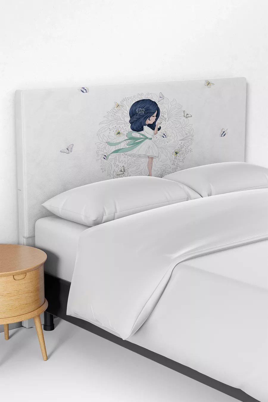 Housse de tête de lit pour enfant à motif de princesse