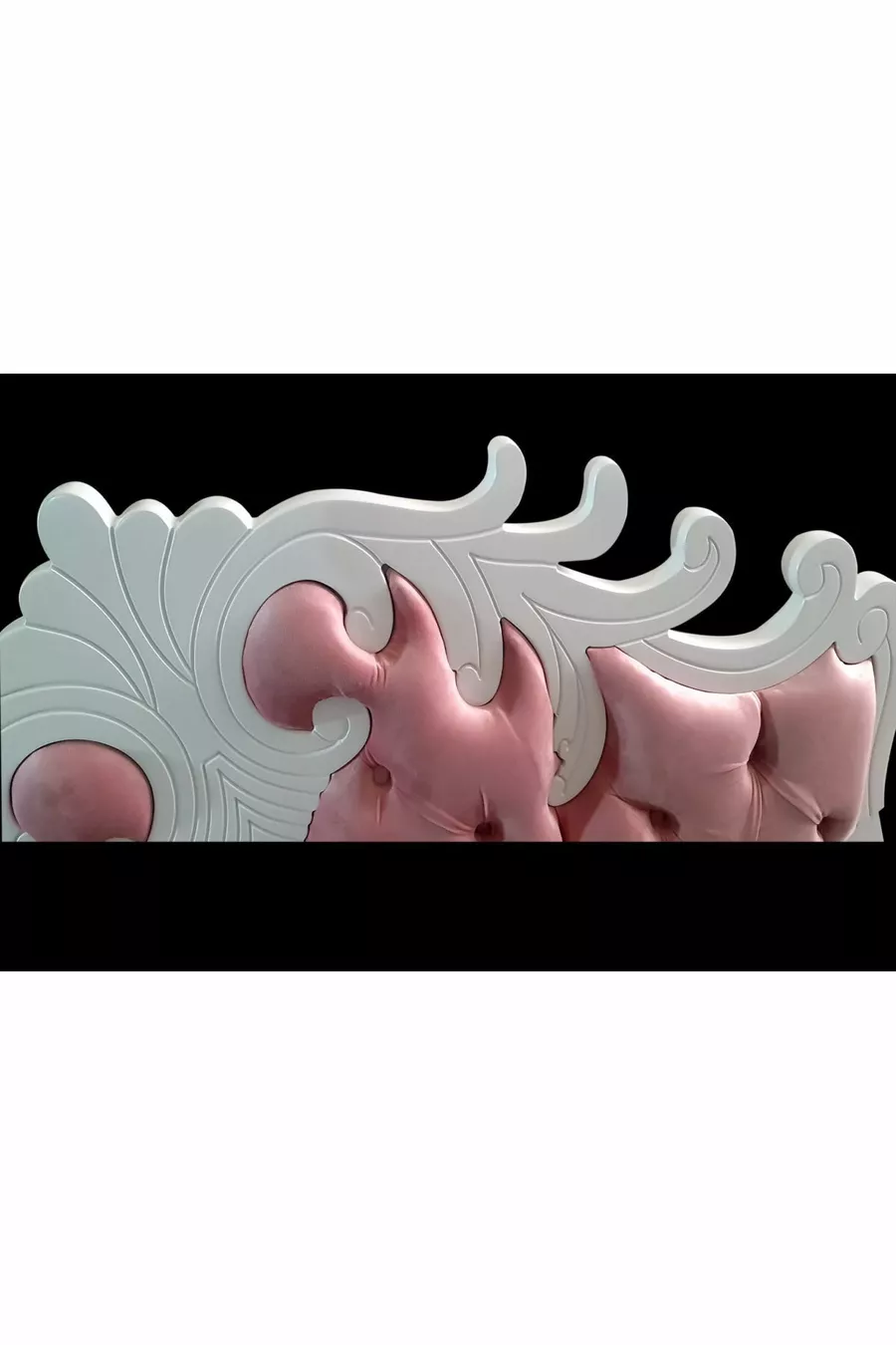 Bed Headboard Lacquered Wood CNC Engraved