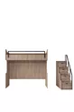 Lits superposés, Ensemble de chambre pour jeunes Polo avec bureau, lit superposé en noyer, armoire à 3 portes, 2 matelas Comfort