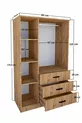 Easy Atlantik Çam 3 Kapılı 3 Çekmeceli Çok Amaçlı Elbise Dolabı