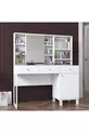 Rani Schminktisch mit Spiegeltür und Schublade, Schmuck-Organizer mit Haken, Weiß