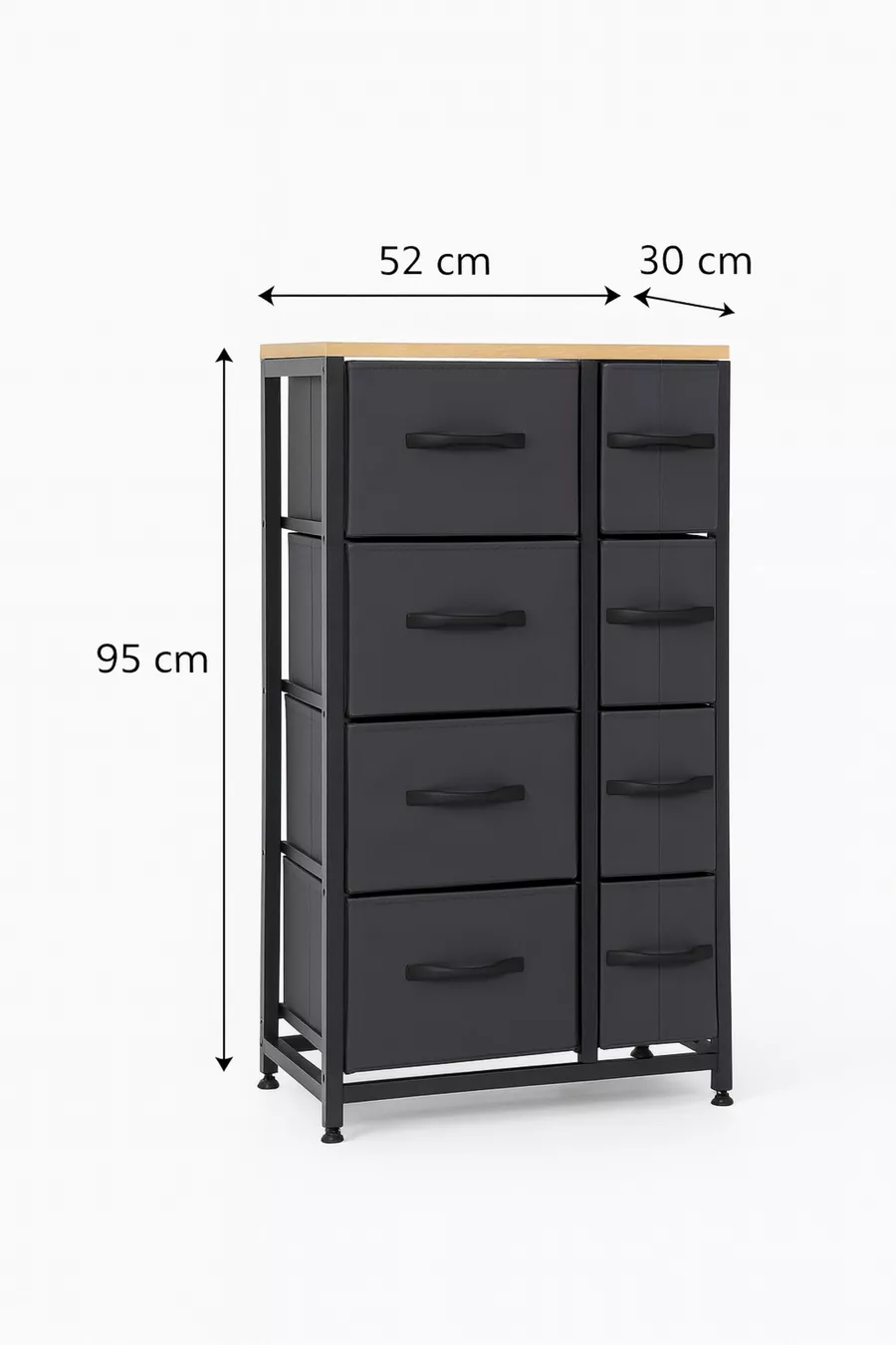 Commode à 8 tiroirs en cuir, organiseur de chambre à coucher avec tiroirs, organiseur de chambre d'enfant avec tiroirs