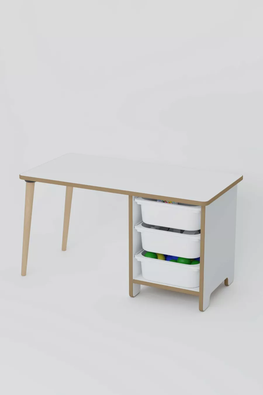 Table d'activité pour enfants avec 3 paniers, bureau pour enfants avec chaise à dossier - Panda