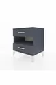 Hyperion Nightstand with Single Shelf and 2 Drawers Anthracite-Anthracite