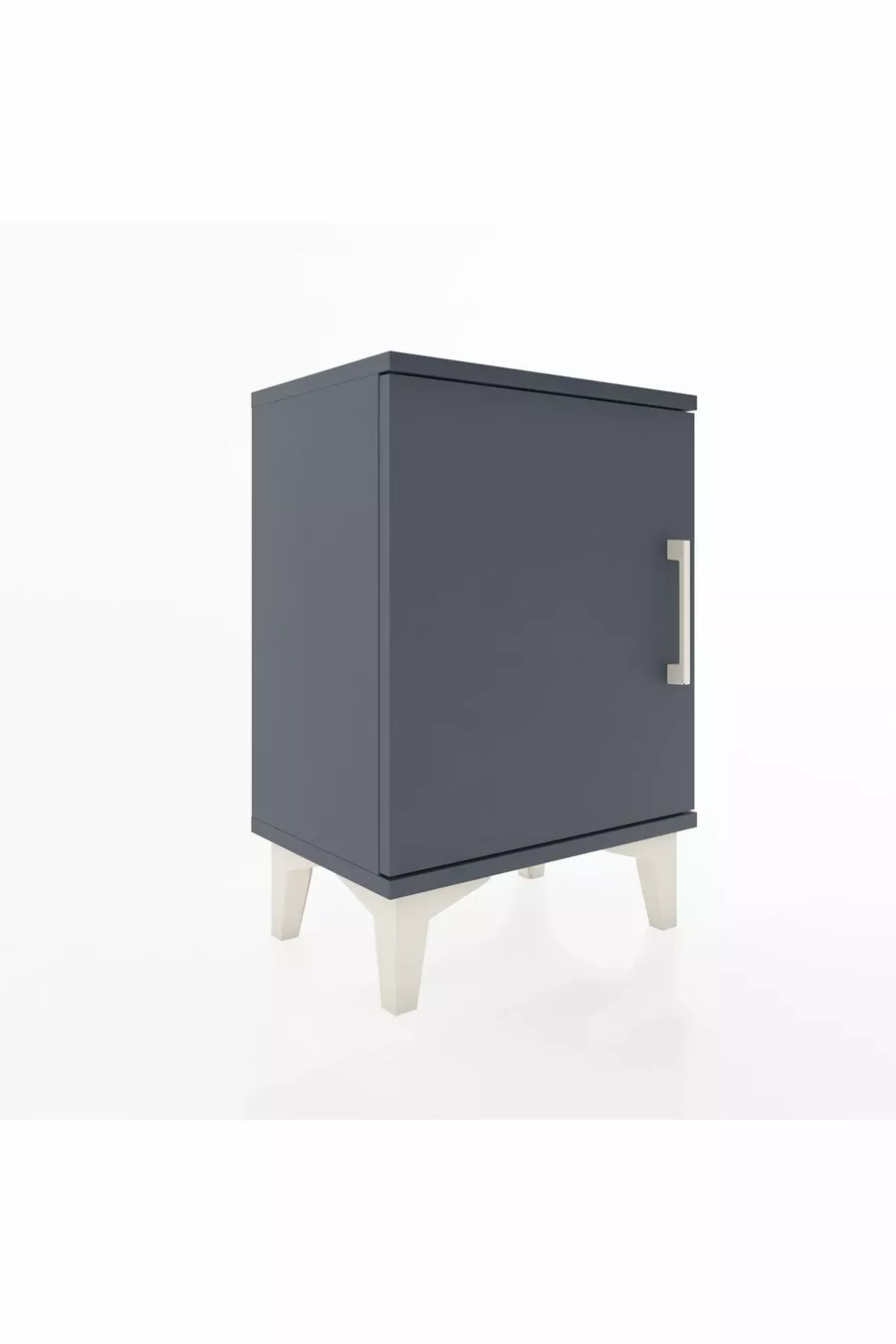 Table de chevet Arges à 2 étagères et 1 porte, anthracite-anthracite