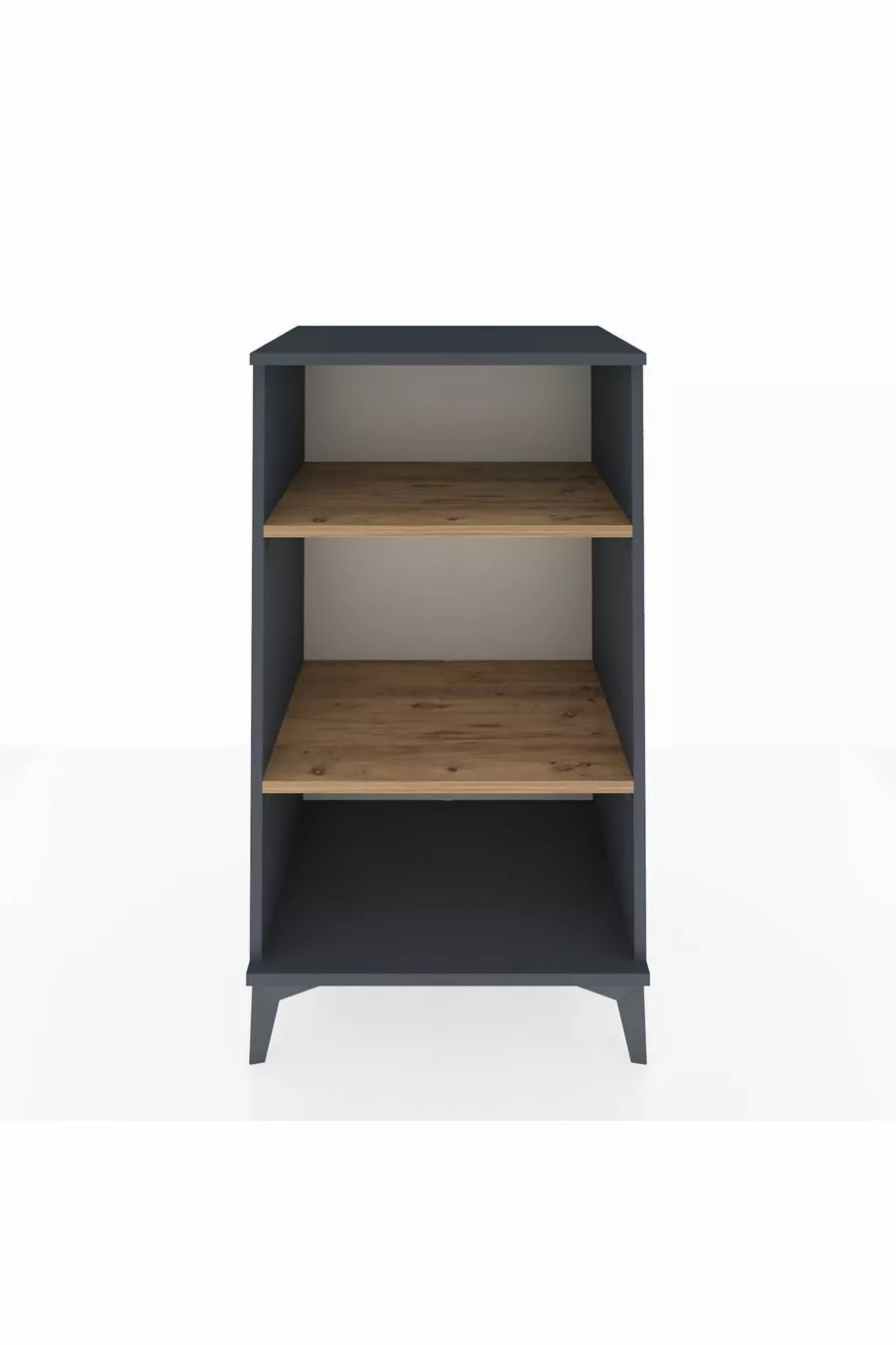 Chevet Hyperion à 2 étagères Anthracite-Bois de pin