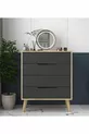 Flora Commode 4 tiroirs Chambre à coucher Chambre bébé Chêne Saphir-Anthracite