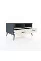 Commode Kronos à 2 étagères et 2 tiroirs Anthracite-Pierre de lune