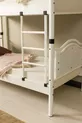 Tête de lit en bois avant-gardiste, lits superposés et cadre de lit en métal blanc