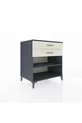 Commode Kronos à une étagère et 2 tiroirs Anthracite-Pierre de Lune