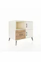 Kronos Dresser 2 Shelves, Single Drawer, 2 Doors, Moonstone-Moonstone/Pine
