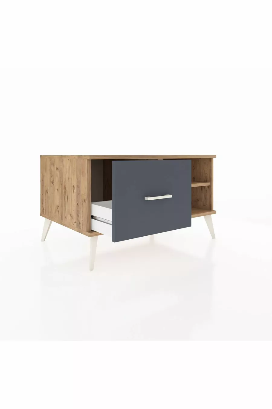 Kronos Kommode Ein Regal Ein Schublade Kiefer-Kiefer/Anthrazit