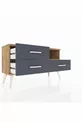Arges Dresser Single Shelf 3 Drawers Pine-Pine/Anthracite