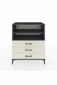 Commode Hyperion 2 étagères 3 tiroirs Anthracite-Pierre de Lune