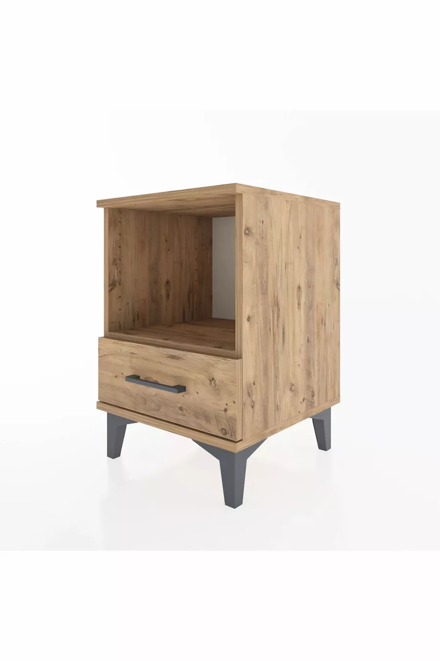 Commode Hyperion à une étagère et un tiroir Pin-Pin