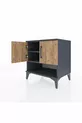 Hyperion Nightstand with 2 Shelves and 2 Doors Anthracite-Pine