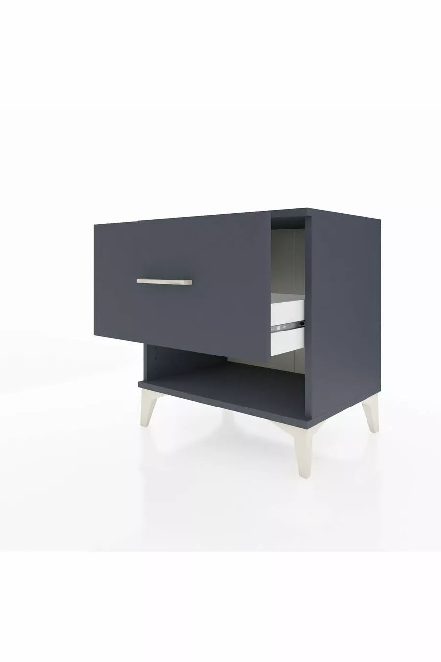 Comodino Hyperion con un cassetto Antracite-Antracite