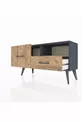 Commode Arges à une étagère et 2 tiroirs Anthracite-Pin