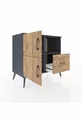 Commode Hyperion 2 étagères 1 tiroir 2 portes Anthracite-Épicéa