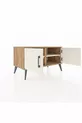 Commode Hyperion 2 étagères 2 portes Pin-Gris Ancien