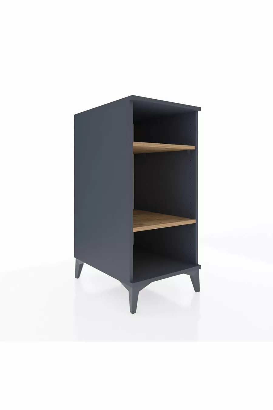 Kronos Nightstand 2-Shelf Anthracite-Pine
