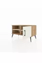 Commode Hyperion à 2 étagères avec porte unique en pin et travertin