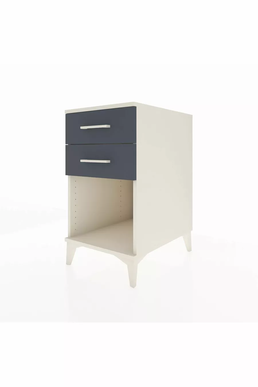 Table de chevet Kronos à 2 tiroirs Pierre de lune-Anthracite