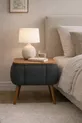 Comodino Lina Sandıklı, Comodino Moderno con Gambe in Legno Rivestito in Tessuto Teddy