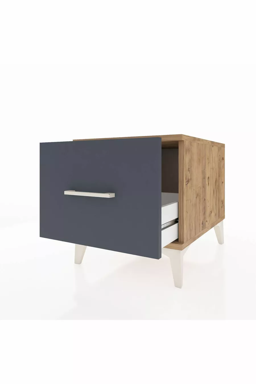 Kronos Comodino con Un Cassetto Pino-Antracite