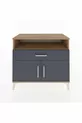 Commode Hyperion à une étagère, un tiroir et deux portes en pin-anthracite