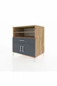 Commode Kronos 3 étagères 1 tiroir 2 portes Pin-Anthracite