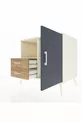 Commode Kronos à 2 étagères, 2 tiroirs, 1 porte, Pierre de lune-Anthracite/Pin