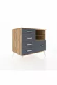 Kronos Kommode mit 2 Regalen und 5 Schubladen Kiefer-Kiefer/Anthrazit