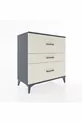 Commode Hyperion 3 tiroirs Anthracite-Pierres de lune